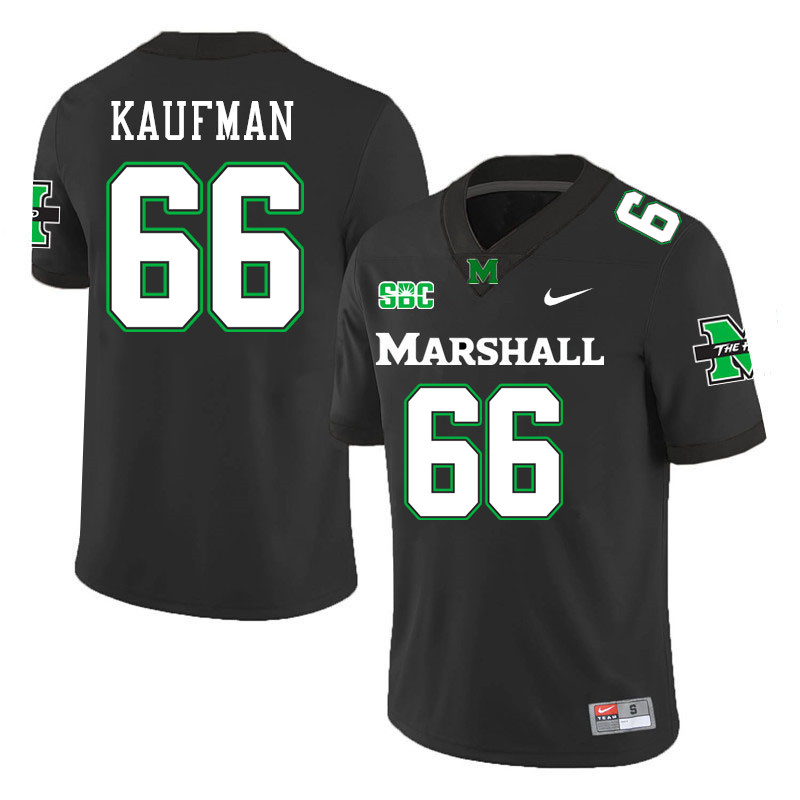 Marshall Thundering Herd #66 Eli Kaufman College Football Jerseys Stitched-Black Marshall Thundering Herd #66 Eli Kaufman College Football Jerseys Stitched-Black